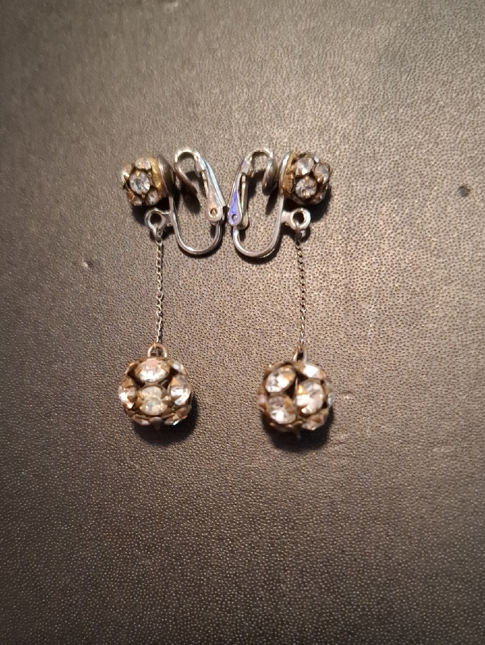 Dangling Vintage Crystal Ball Drop Earrings